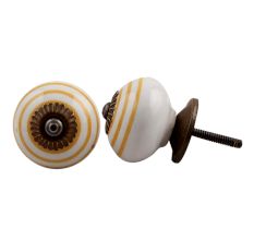 Mustard Stripe Cabinet Knob